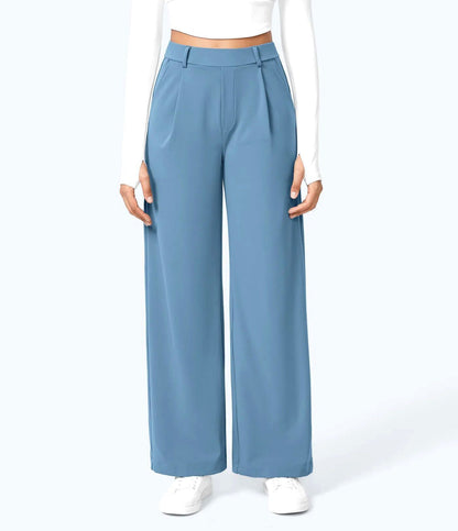 Flex High Waisted Pocket Straight Leg Work Pants