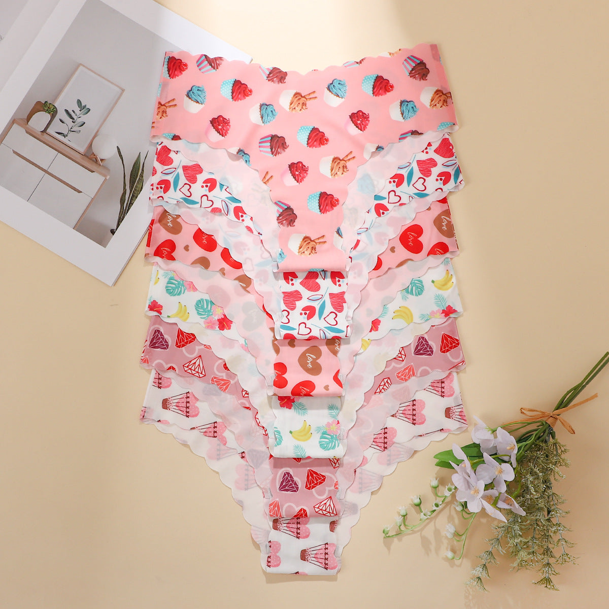 Women's 6-Pack Seamless Leopard Wave Brief Panties