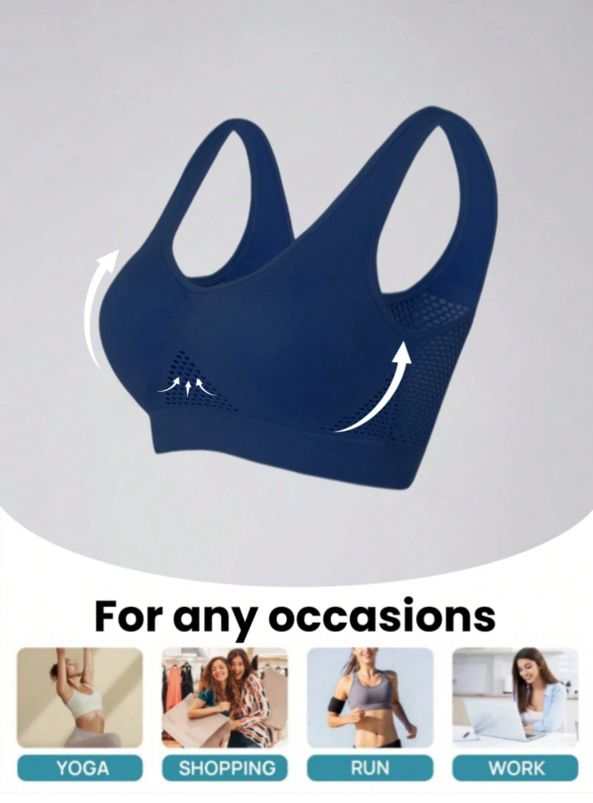 🔥Plus Size Up to 5XL🔥Curvy Breathable Hollow Out Wireless Bra (5 Pack)