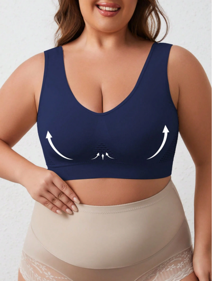 🔥Plus Size Up to 5XL🔥Curvy Breathable Hollow Out Wireless Bra (5 Pack)