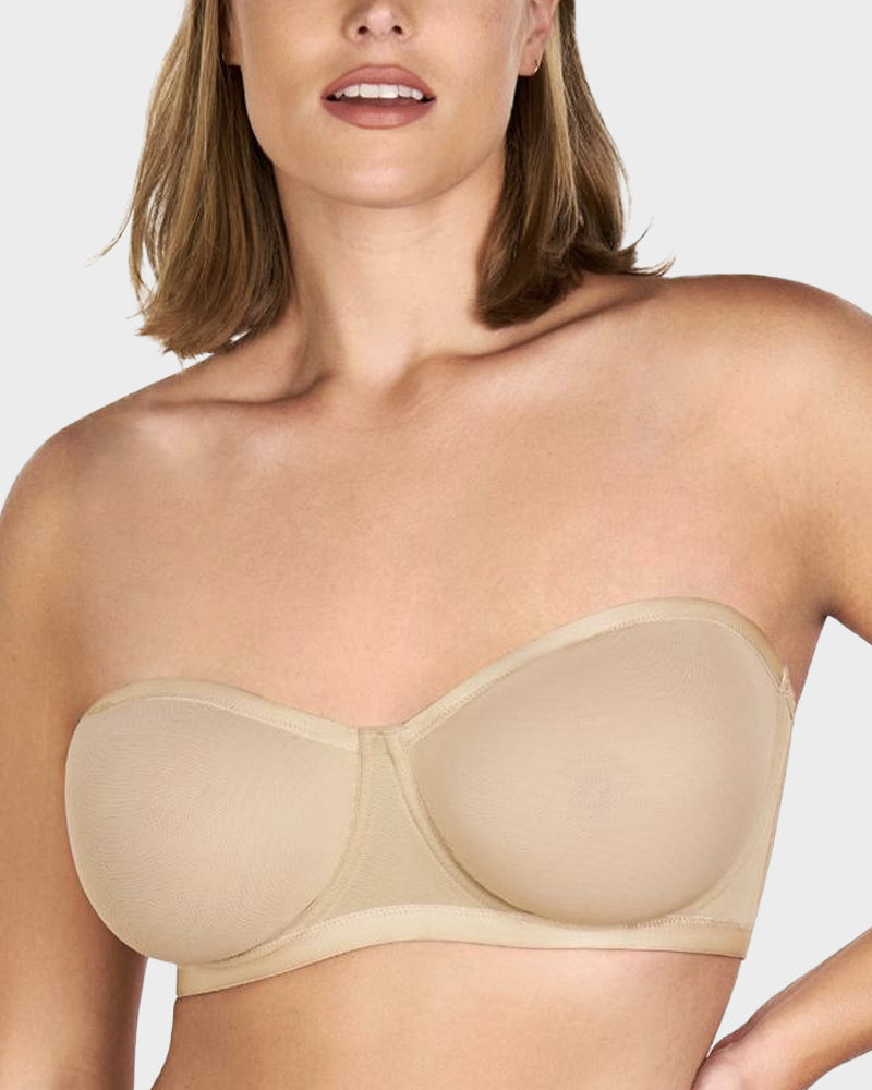 Strapless Mesh Underwire Bra – Stay Put & Natural Lift