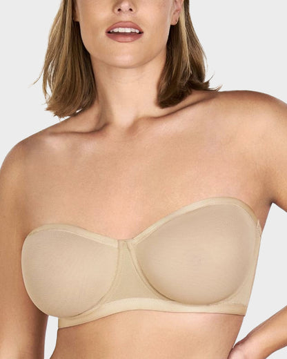 Strapless Mesh Underwire Bra – Stay Put & Natural Lift