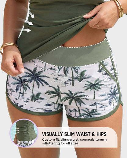 Versatile Ruched Tankini Swimwear Set