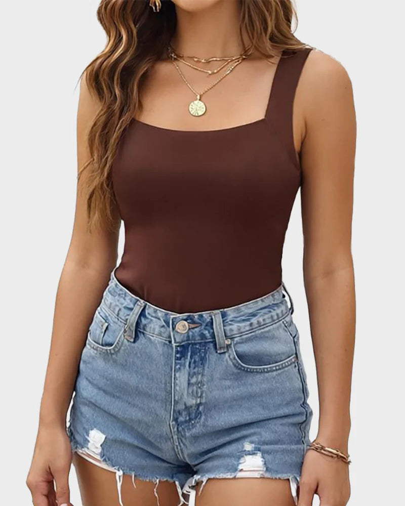 U Neck Shapewear Built-in Bra Tank