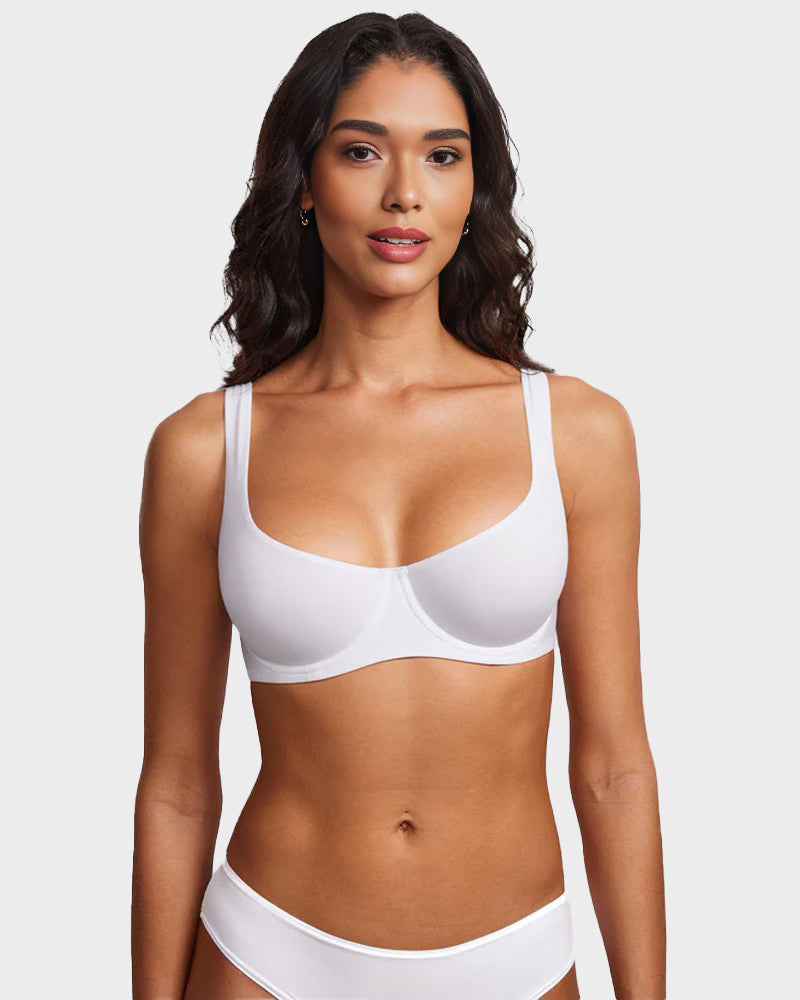 Seamless Unlined Balconette Bra for Women
