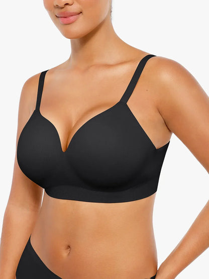 Wireless Seamless Push-Up V-Neck Bra