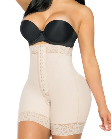 Tummy Control Shapewear for Women Fajas Colombianas Body Shaper Shorts with Zipper Crotch