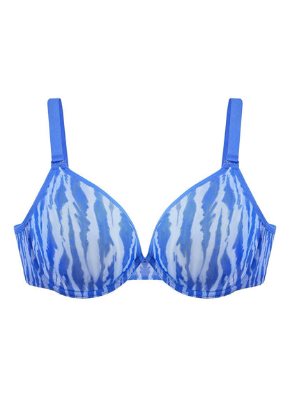 Zebra Wild Unlined Blue Underwire Mesh Bra Set