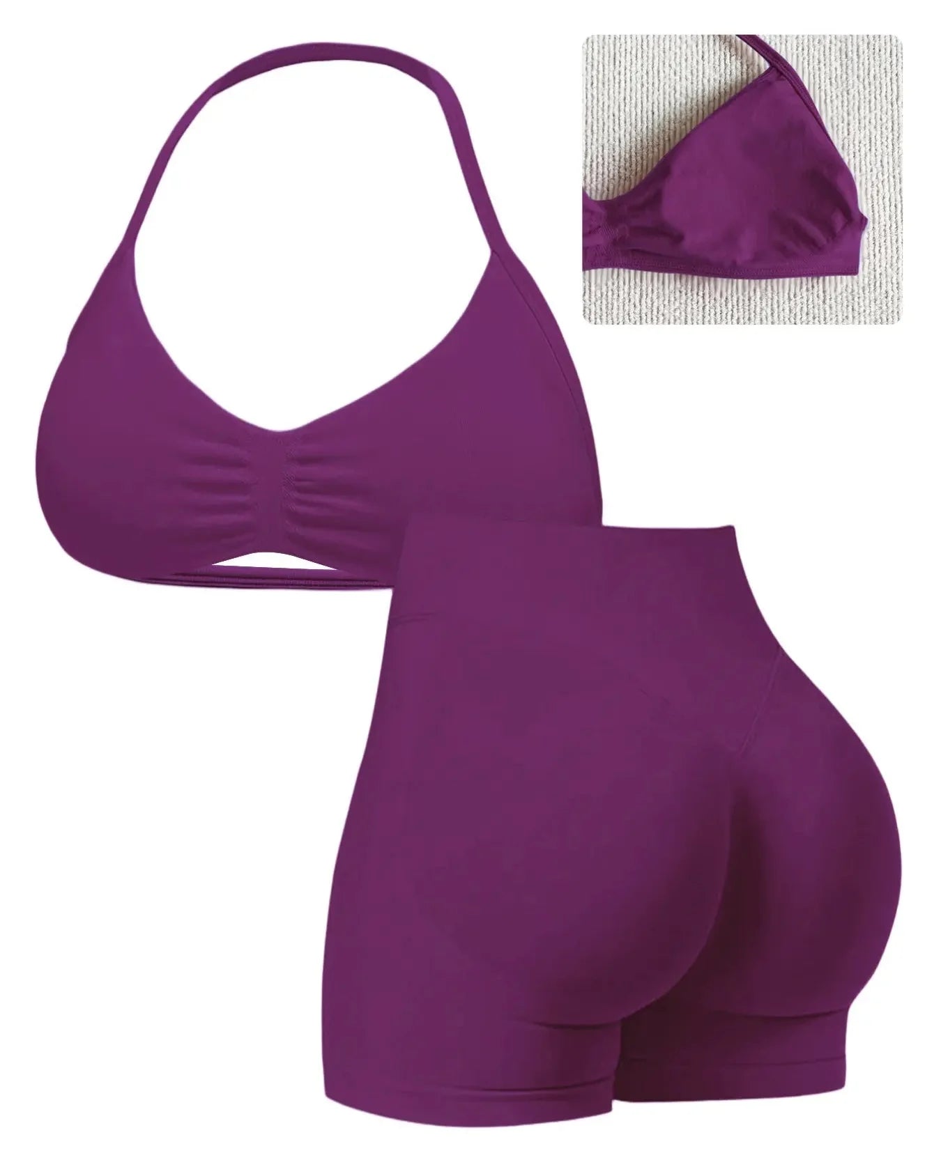 Women's Sporty Yoga Set - High Waist Gym Running Fitness Outfit