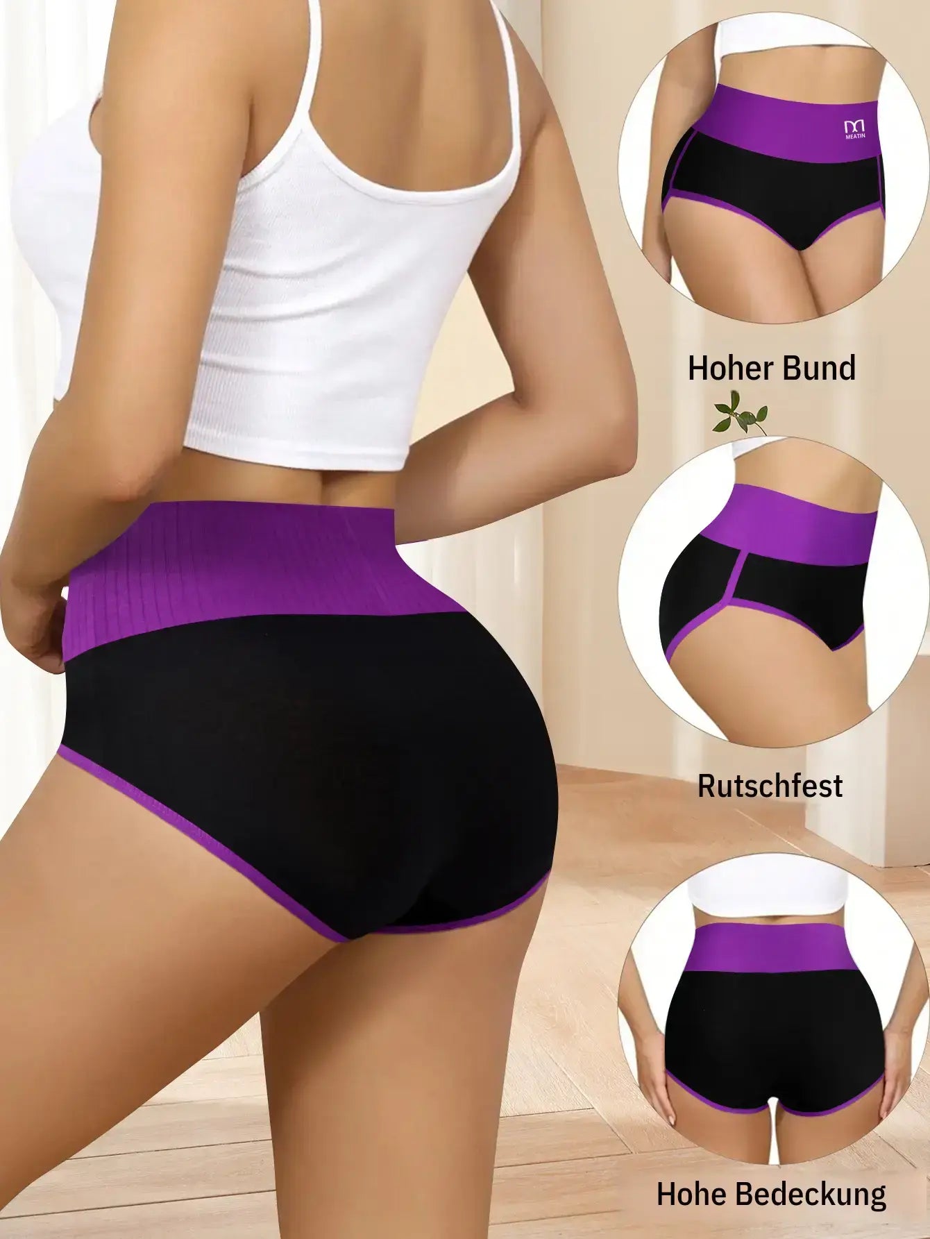 High-Waist Seamless Women's Underwear - 5 Pieces
