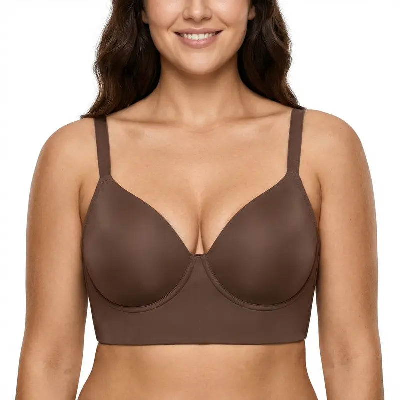 Plus Size Leopard Print Seamless Full Coverage Support Bra
