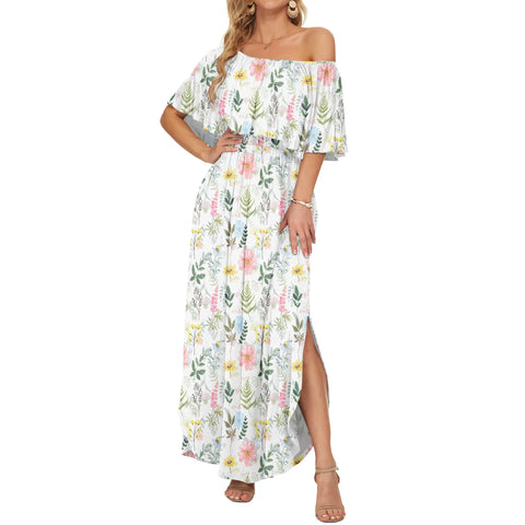 Ruffle Off-Shoulder Summer Maxi Dress