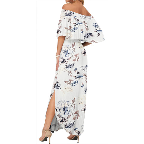 Ruffle Off-Shoulder Summer Maxi Dress