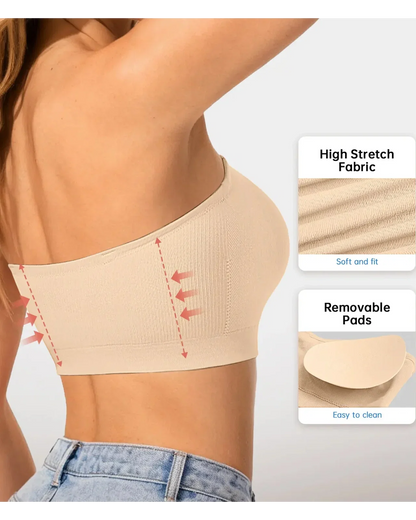 Multiway Wireless Bandeau Bra – Stay Put Comfort Plus Size