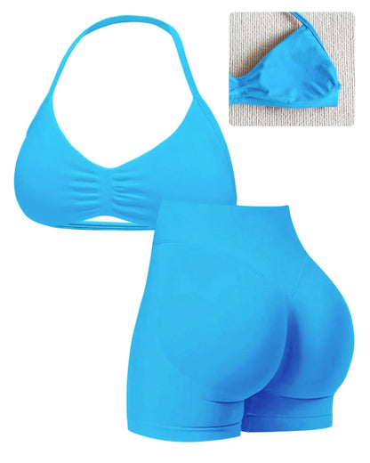 Women's Sporty Yoga Set - High Waist Gym Running Fitness Outfit