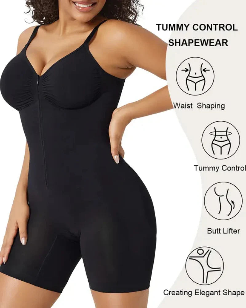 Women's Tummy Control Zip Bodysuit