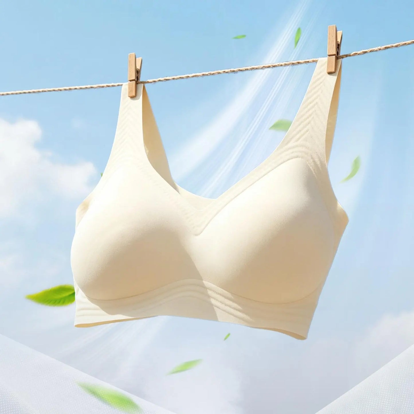 Airly Lightlined Fix-Cup Jelly Bra – Breathable Seamless Wireless Full Coverage, Plus Size Friendly