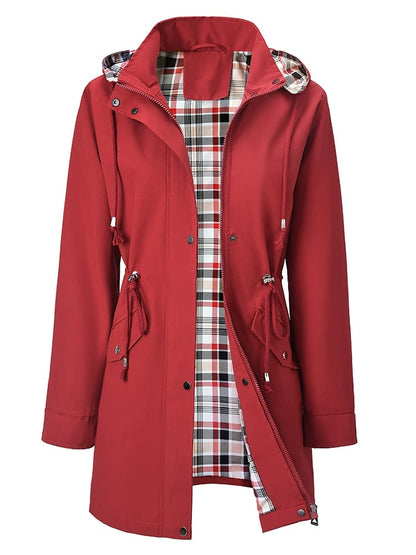 3-in-1 Plaid Waterproof Jacket for Women– Rain, Wind & Cold, All Covered