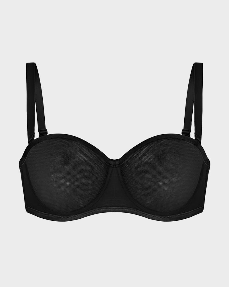 Strapless Mesh Underwire Bra – Stay Put & Natural Lift