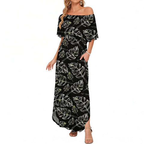 Ruffle Off-Shoulder Summer Maxi Dress