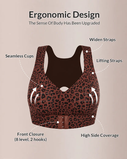 Front Closure Cross-Back Wireless Posture Bra
