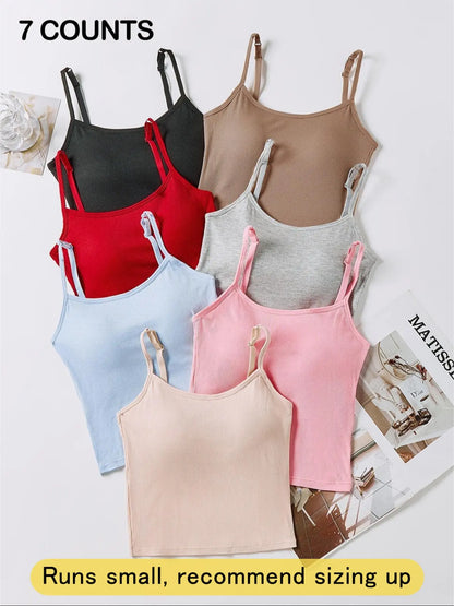 Women's Ribbed Tank Top with Built-In Bra