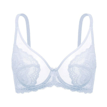 Sheer Floral Lace Support Bra Set