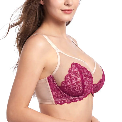 Mermaid Scales Plus Size Lace Underwire Bra
