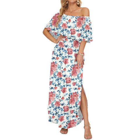 Ruffle Off-Shoulder Summer Maxi Dress