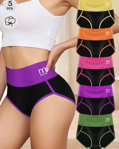 High-Waist Seamless Women's Underwear - 5 Pieces