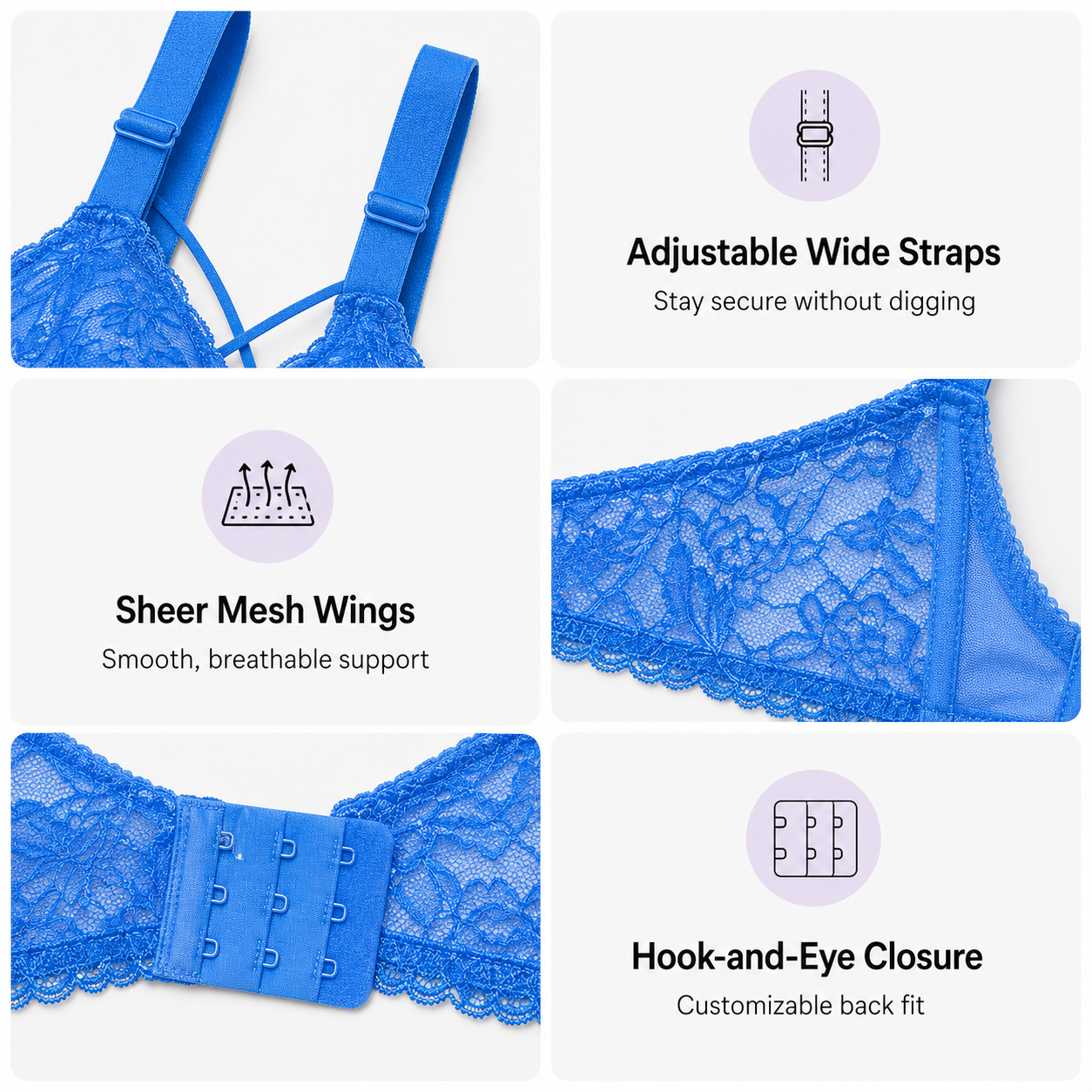 Pretty Floral Lace Comfort Bra