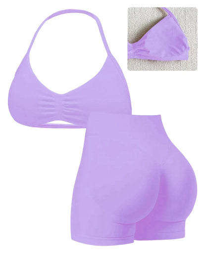 Women's Sporty Yoga Set - High Waist Gym Running Fitness Outfit