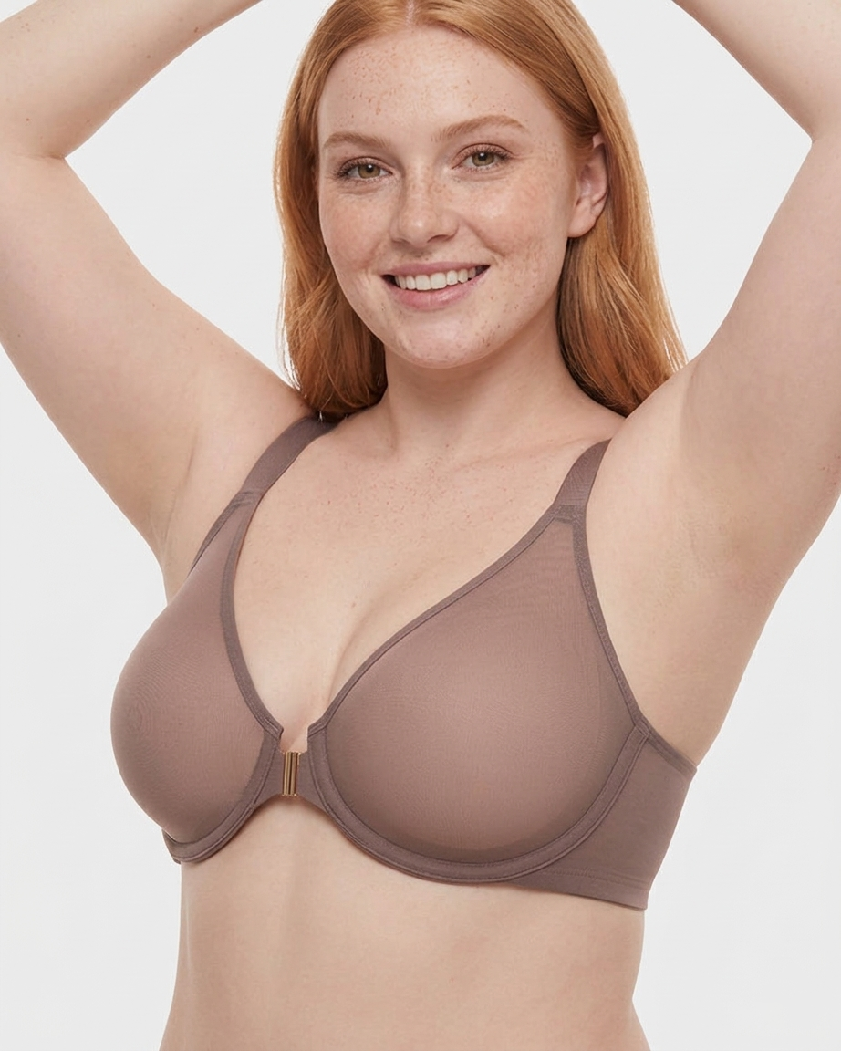 Front Closure Underwire Unlined Back Support Plunge Bra 2.0