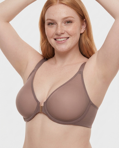 Front Closure Underwire Unlined Back Support Plunge Bra 2.0
