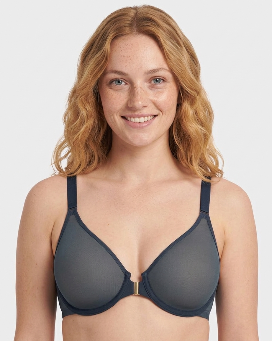 Front Closure Mesh Support Bra