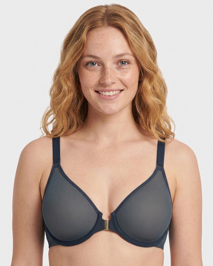 Front Closure Mesh Support Bra