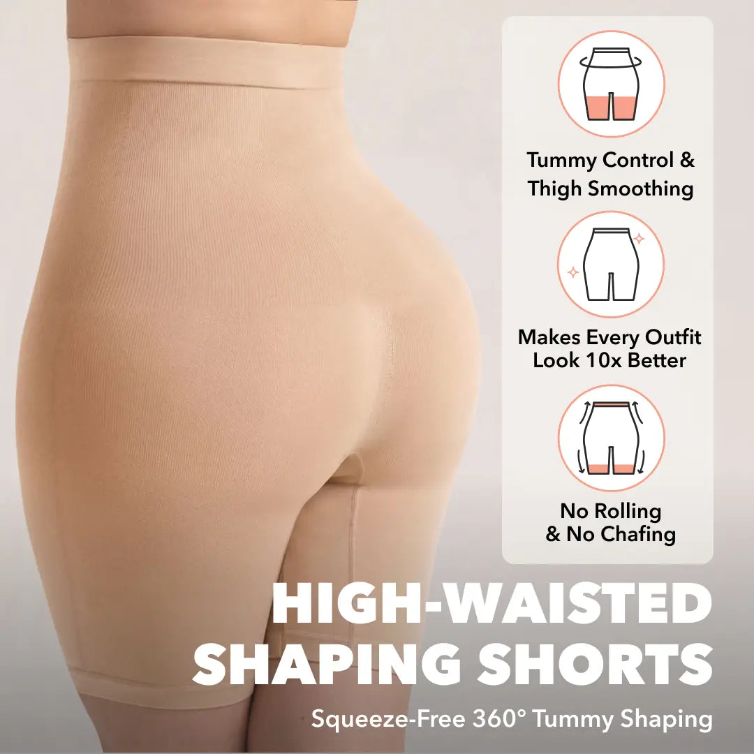 Anti-Roll High-Waisted Seamless Shapewear Shorts