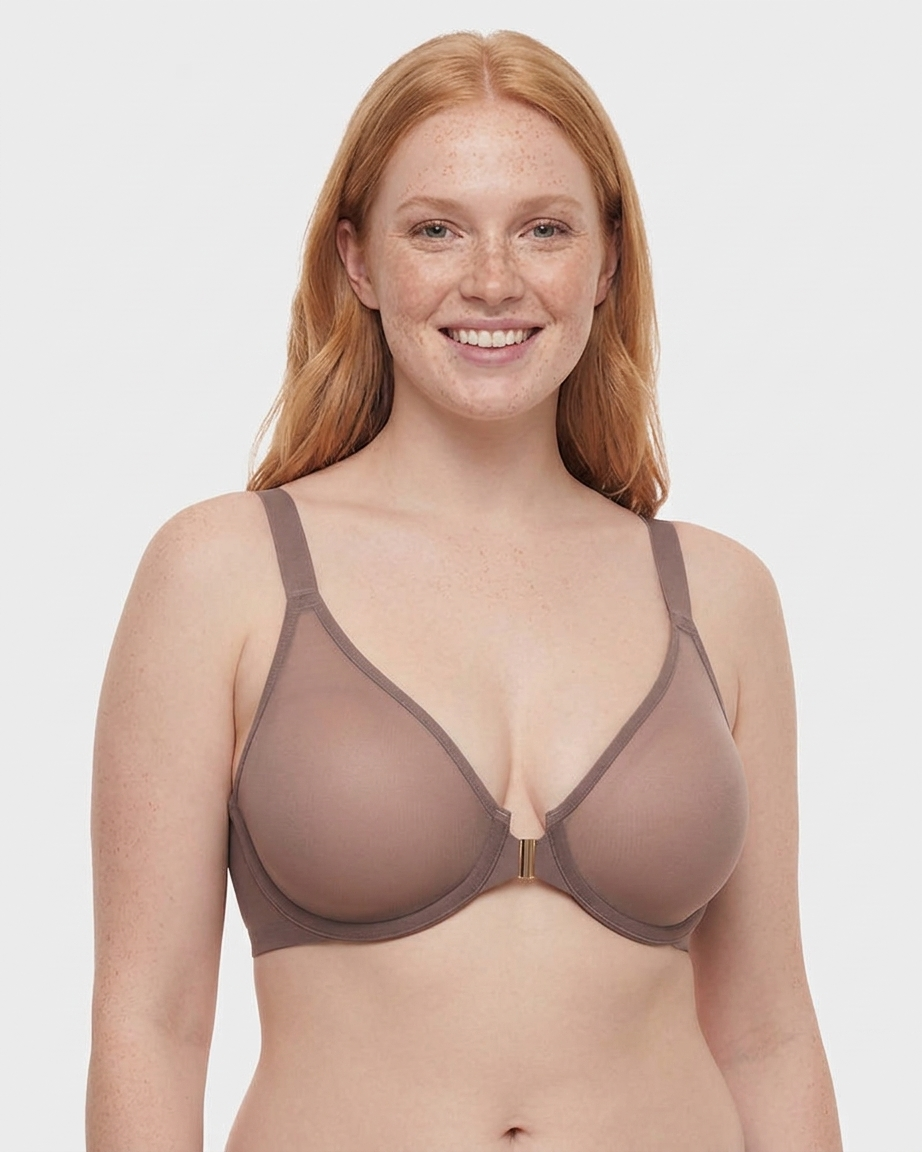 Front Closure Mesh Support Bra