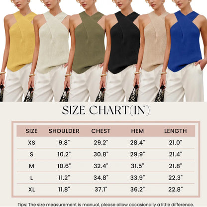 Women's Halter Knit Tank Top Sleeveless Blouse