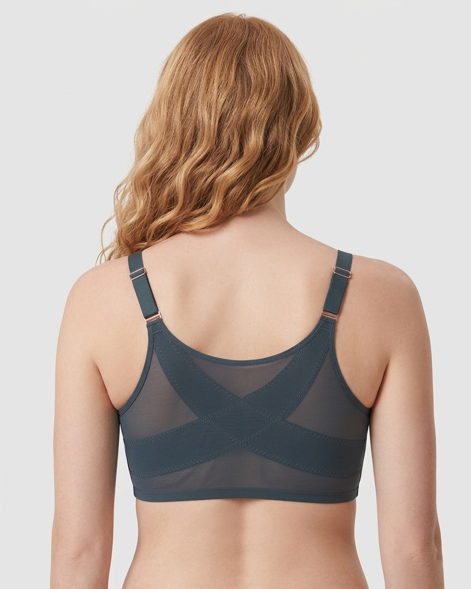 Front Closure Underwire Unlined Back Support Plunge Bra 2.0