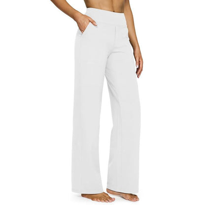 High Waisted Women's Wide Leg Pants with Pockets Business Casual Pants