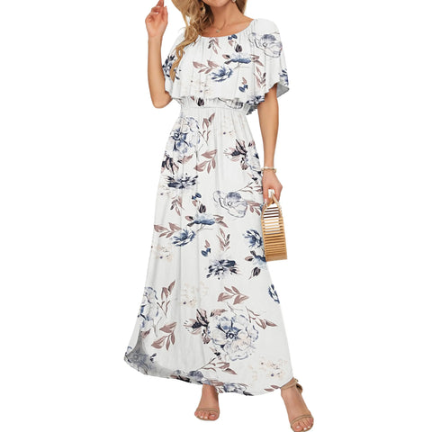 Ruffle Off-Shoulder Summer Maxi Dress