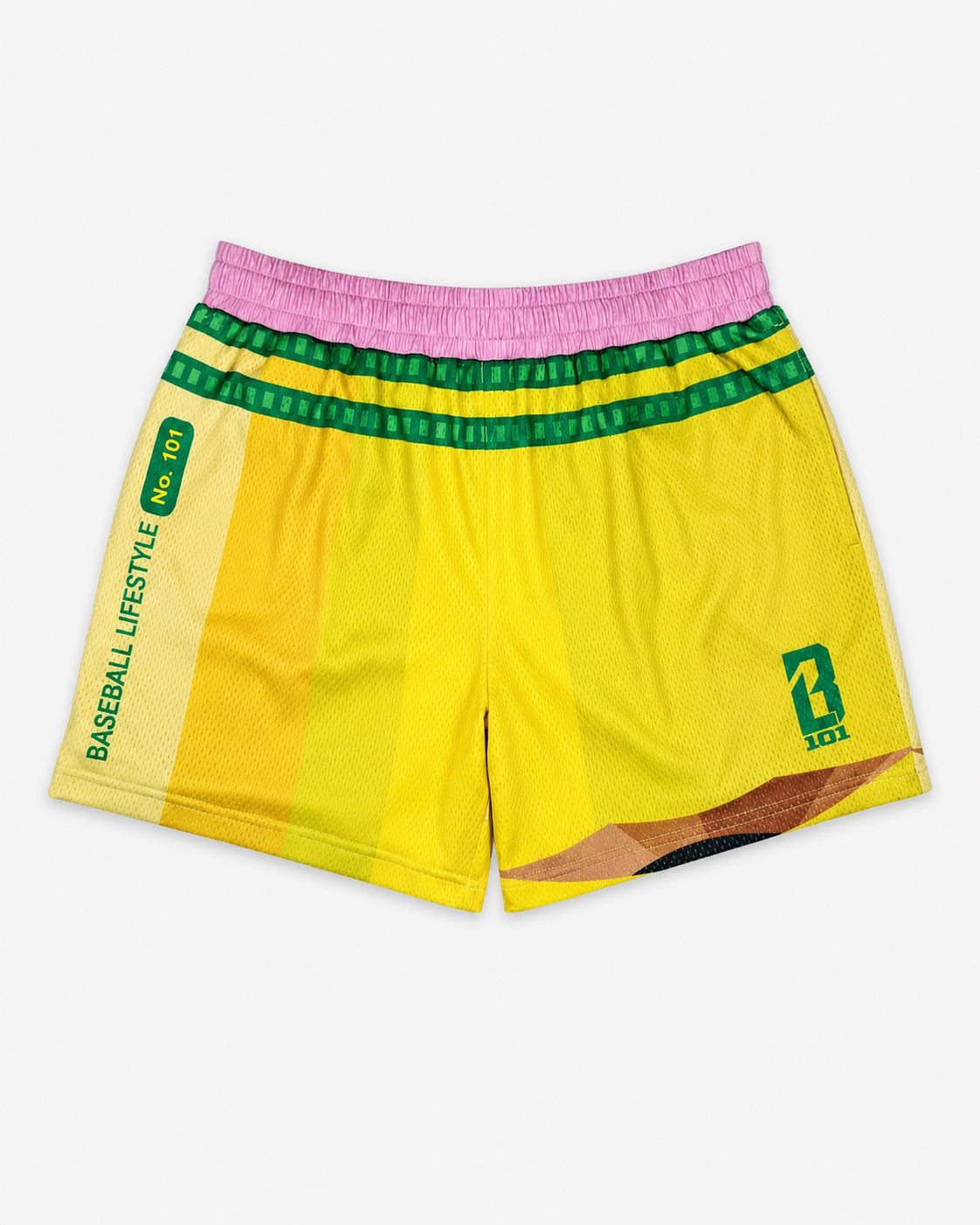 Curve Fit Printed Mesh Shorts for Women