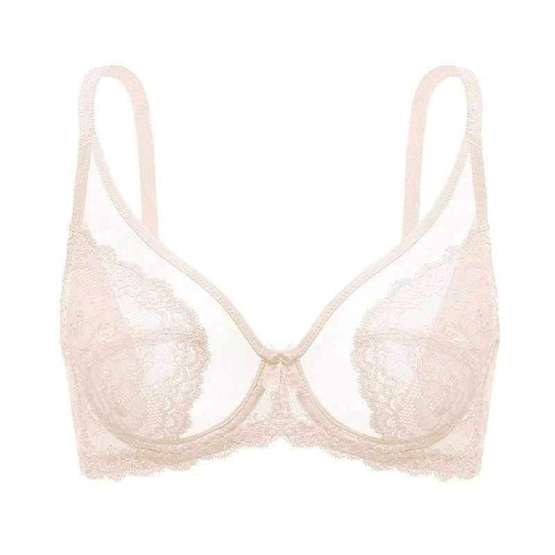 Sheer Floral Lace Support Bra Set