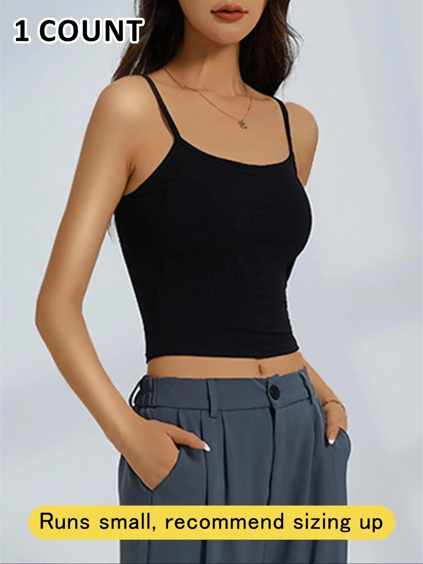 Women's Ribbed Tank Top with Built-In Bra
