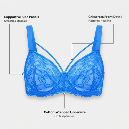 Pretty Floral Lace Comfort Bra