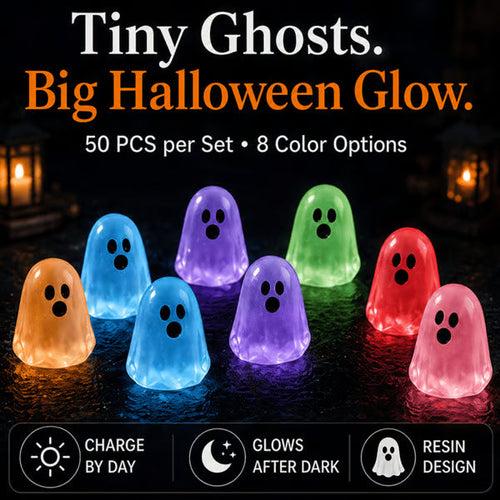 ⏳ Last day 50% OFF –👻Glow In Dark Cute Ghost Resin Bead Set