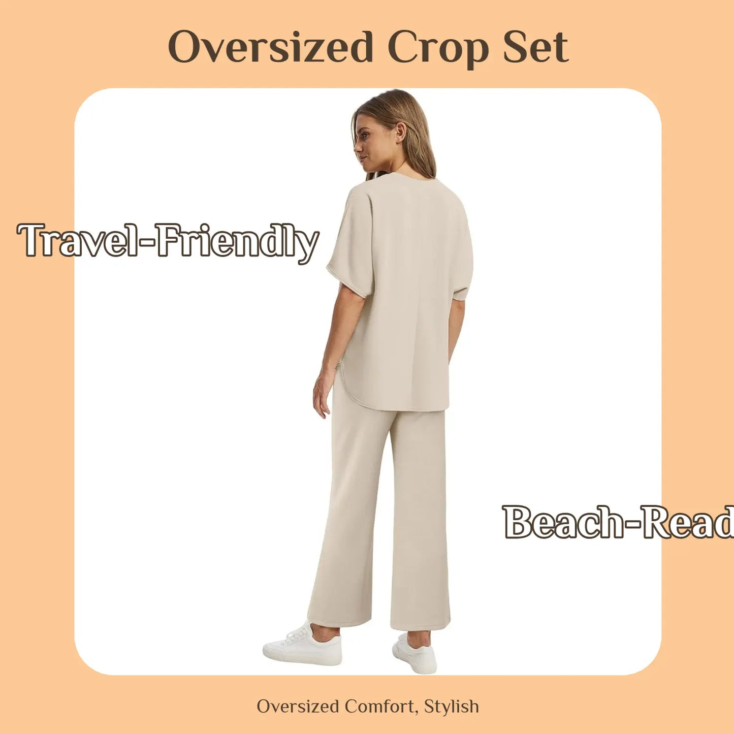 Women’s Two-Piece Set – Oversized Top & Wide-Leg Pants
