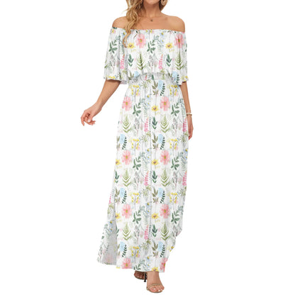 Ruffle Off-Shoulder Summer Maxi Dress