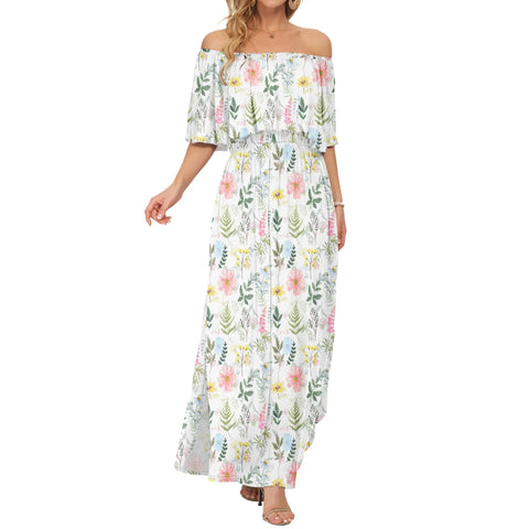 Ruffle Off-Shoulder Summer Maxi Dress